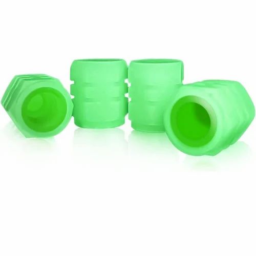Valve Caps Car/Bike Wheel Tire Rim Air Valve Cap Radium Tyre Air Cover Glow Radium Light Neon (Pack of 4)